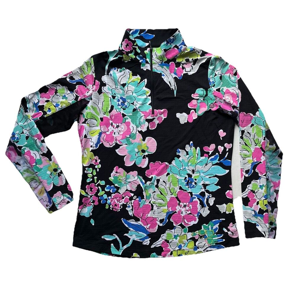 IBKUL Womens 1/4 Zip Mock Neck Athletic Shirt Stretch Pickleball Tennis Golf S